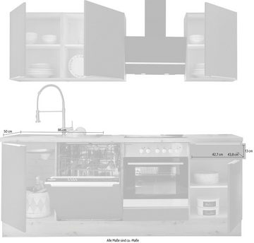 RESPEKTA Küchenzeile Safado aus der Serie Marleen, hochwertige Ausstattung wie Soft Close Funktion, Breite 220 cm