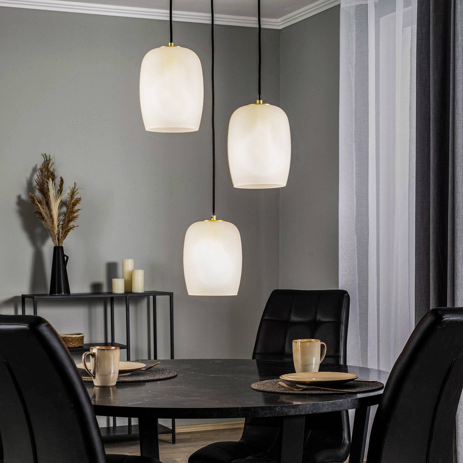 Lucande Hängeleuchte Taylan, Metall, Weiß IP20, 3 x 8 W LED