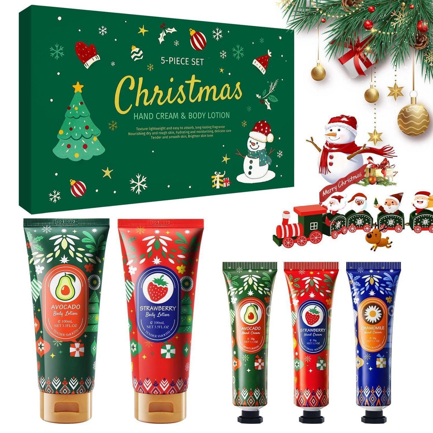 LuxusKollektion Pflege-Geschenkset Handcreme & Körperlotion Set Grün 5tlg