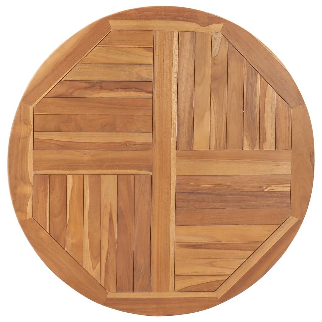vidaXL Tischplatte, Massivholz Teak Rund 2,5 cm 90 cm