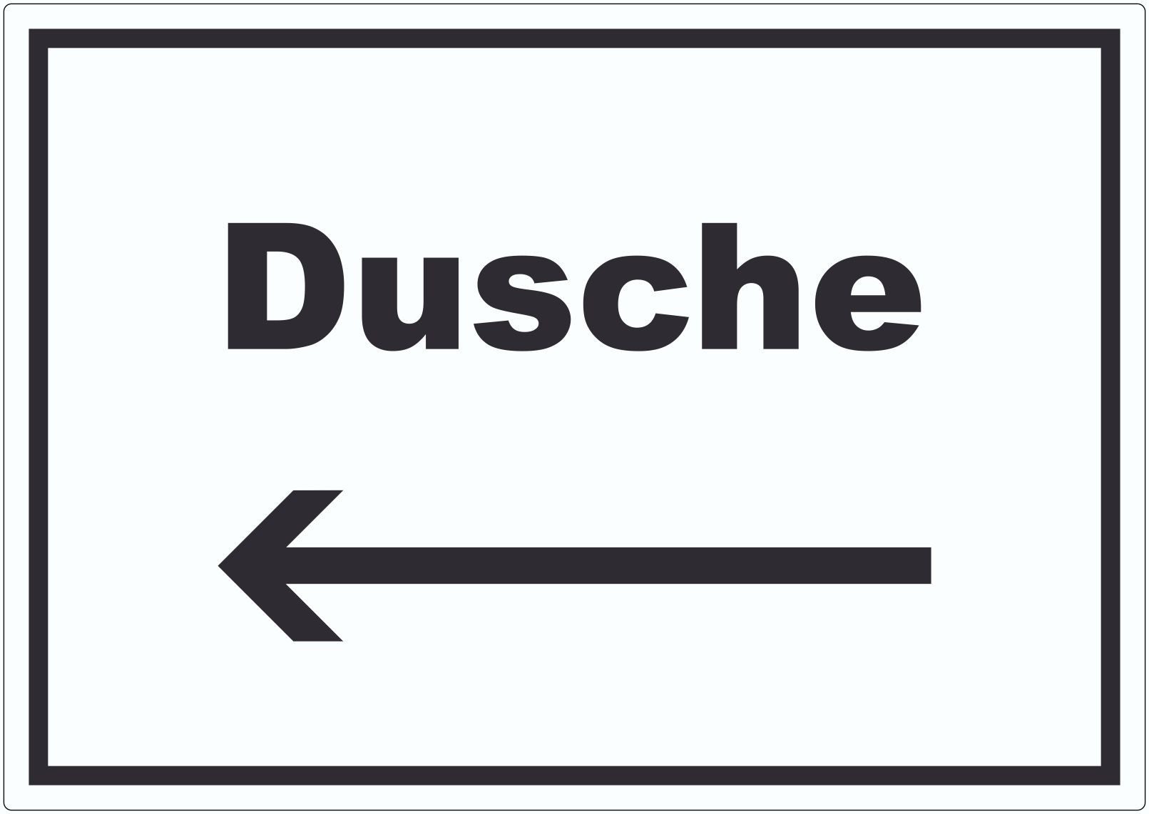 HB-Druck Aufkleber Dusche Aufkleber mit Text und Richtungspfeil links waschen Hygiene, wetterfest, UV-beständig, kratzfest