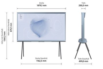 Samsung GQ65LS01BHU LED-Fernseher (163 cm/65 Zoll, Google TV, Smart-TV, ikonisches Design, mattes Display, abnehmbare Standfüße)