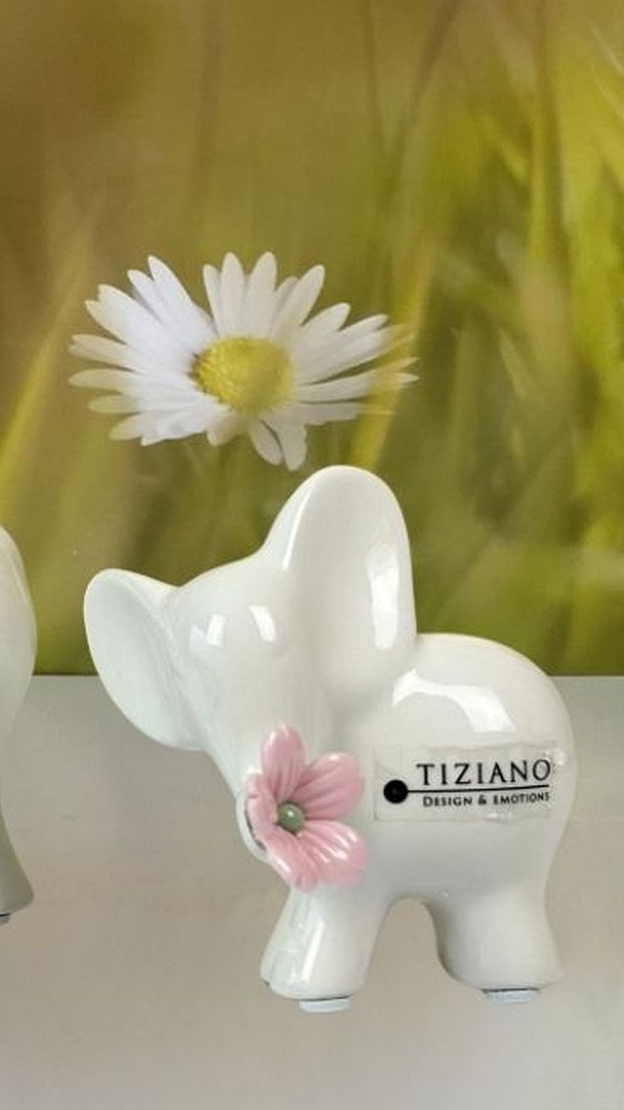 TIZIANO - DESIGN & EMOTIONS Tierfigur Deko Elefant Leon mit Blüten in verschiedenen Farben