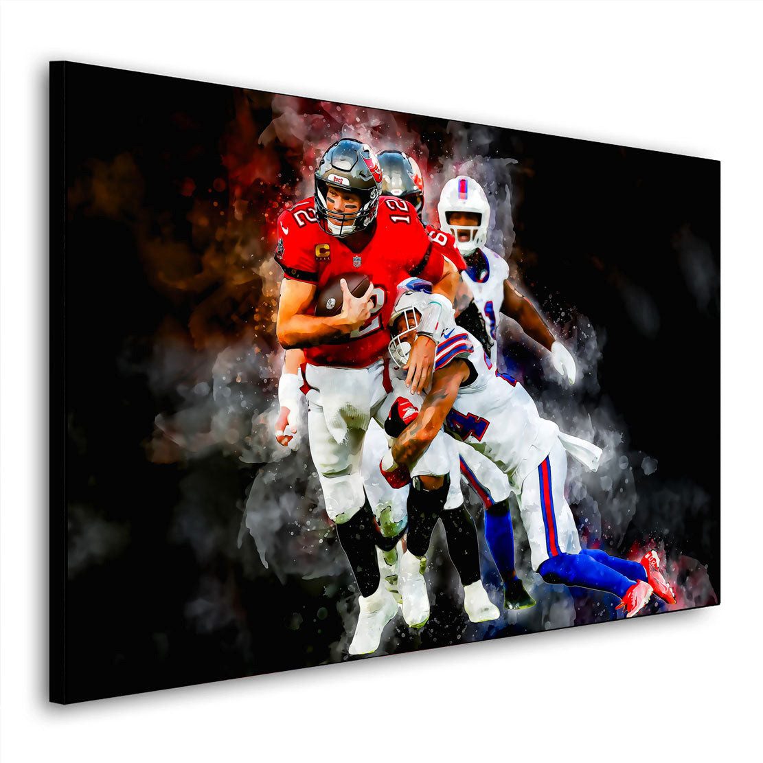 Artedinoi Leinwandbild American Football Spieler Brady Style Wandbild Leinwandbild Kunst XXL