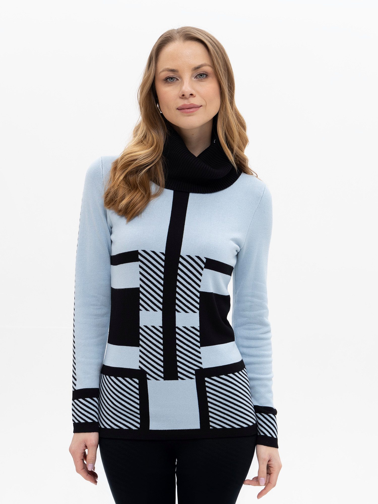 Passioni Rollkragenpullover mit Colour-blocking günstig online kaufen