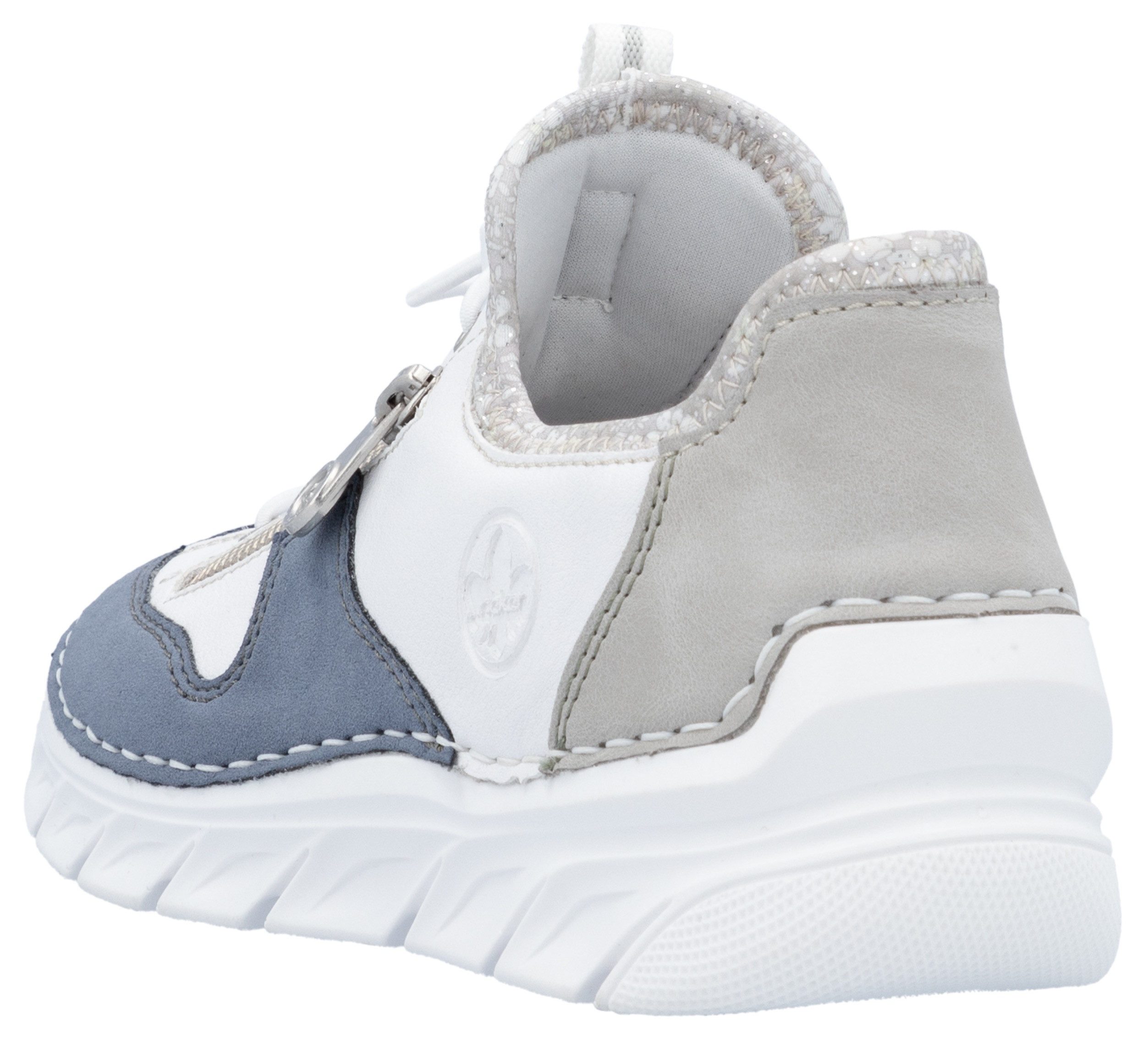 Rieker Slip-On Sneaker Slipper, Freizeitschuh mit kontrastfarbenen Besätzen