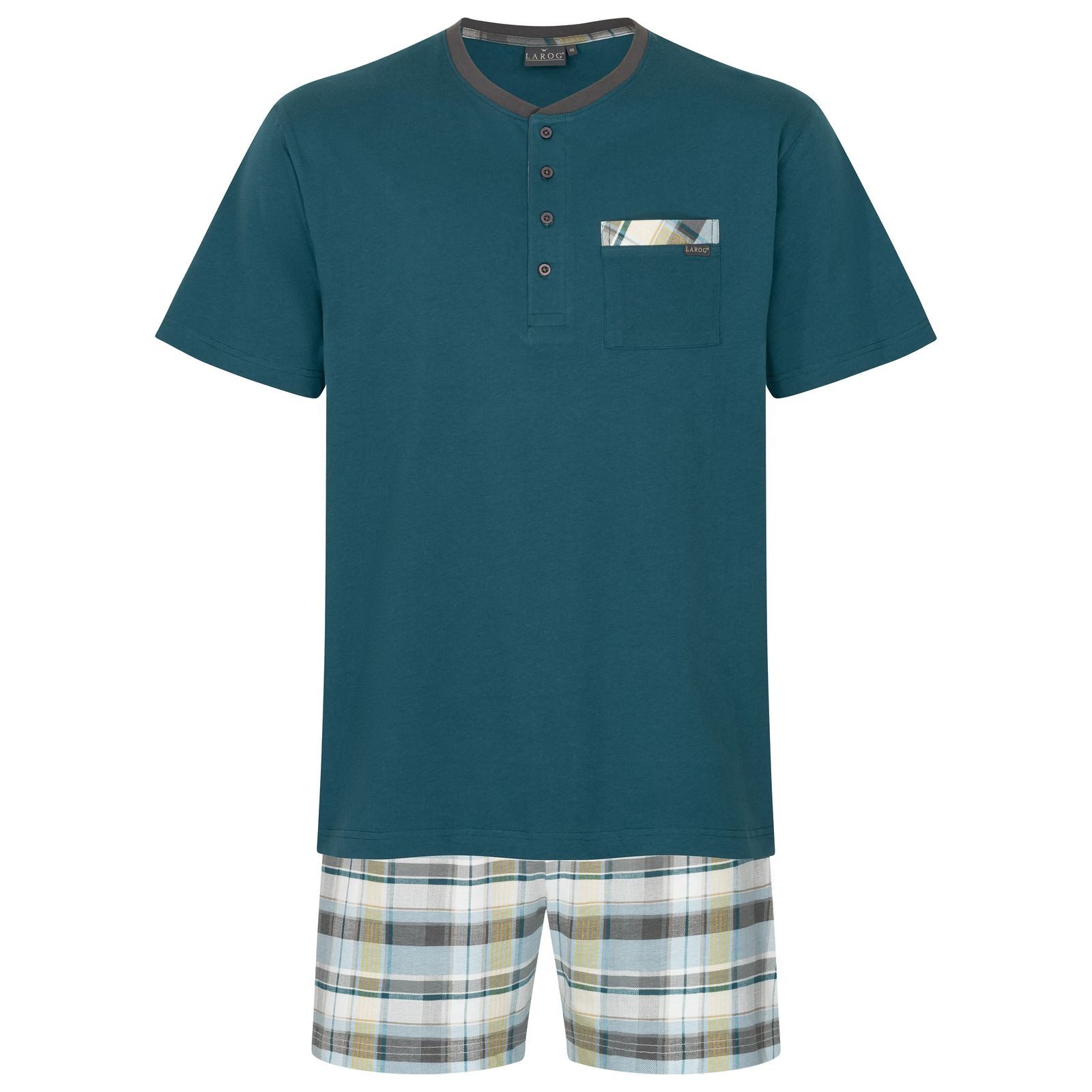 LAROG Schlafanzug Shorty chesapeake bay / checks (2 tlg) Shorty mit Knopfle günstig online kaufen