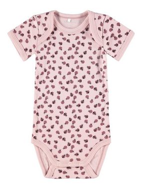 Name It Kurzarmbody Baby-Mädchen Bodys im 3er-Pack (Packung, 3-tlg., 3er-Pack) mit niedlichem Frontprint, mit Druckknöpfen im Schritt, ohne kratzige Halsetiketten