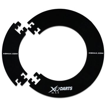 XQMAX Dartscheibe Dart Turnier Set mit Surround Ring rot, (Dart Starter Set, mit Steeldarts), Surround Ring, Dartscheibe, Steeldarts und Abwurflinie