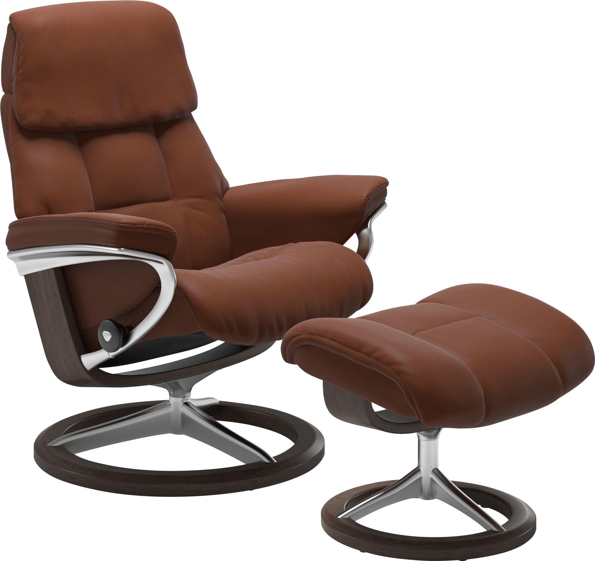 Stressless® Relaxsessel Ruby (Set), mit Signature Base, Größe L, Gestell Eiche, Wenge, Braun & Schwarz