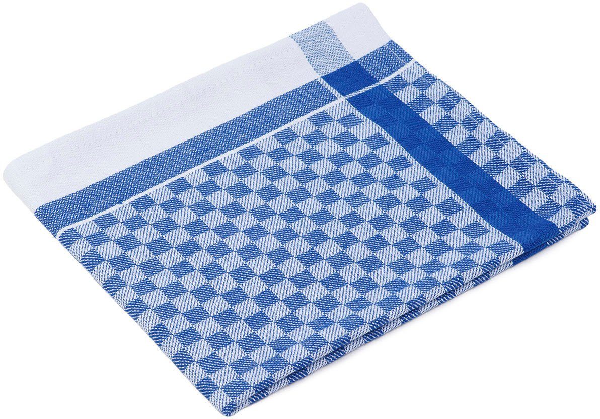 Gözze Geschirrtuch Allzweck-Grubenhandtücher, Des. 60305, kariert, blau (Set, 10-tlg), cm 50x100