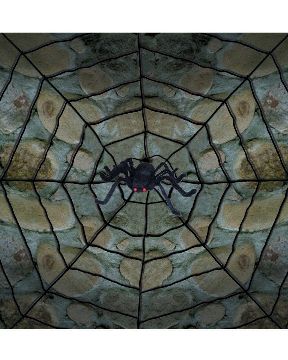 Horror-Shop Dekofigur Riesen Spinnennetz mit ekliger Spinne - 300 cm Dur