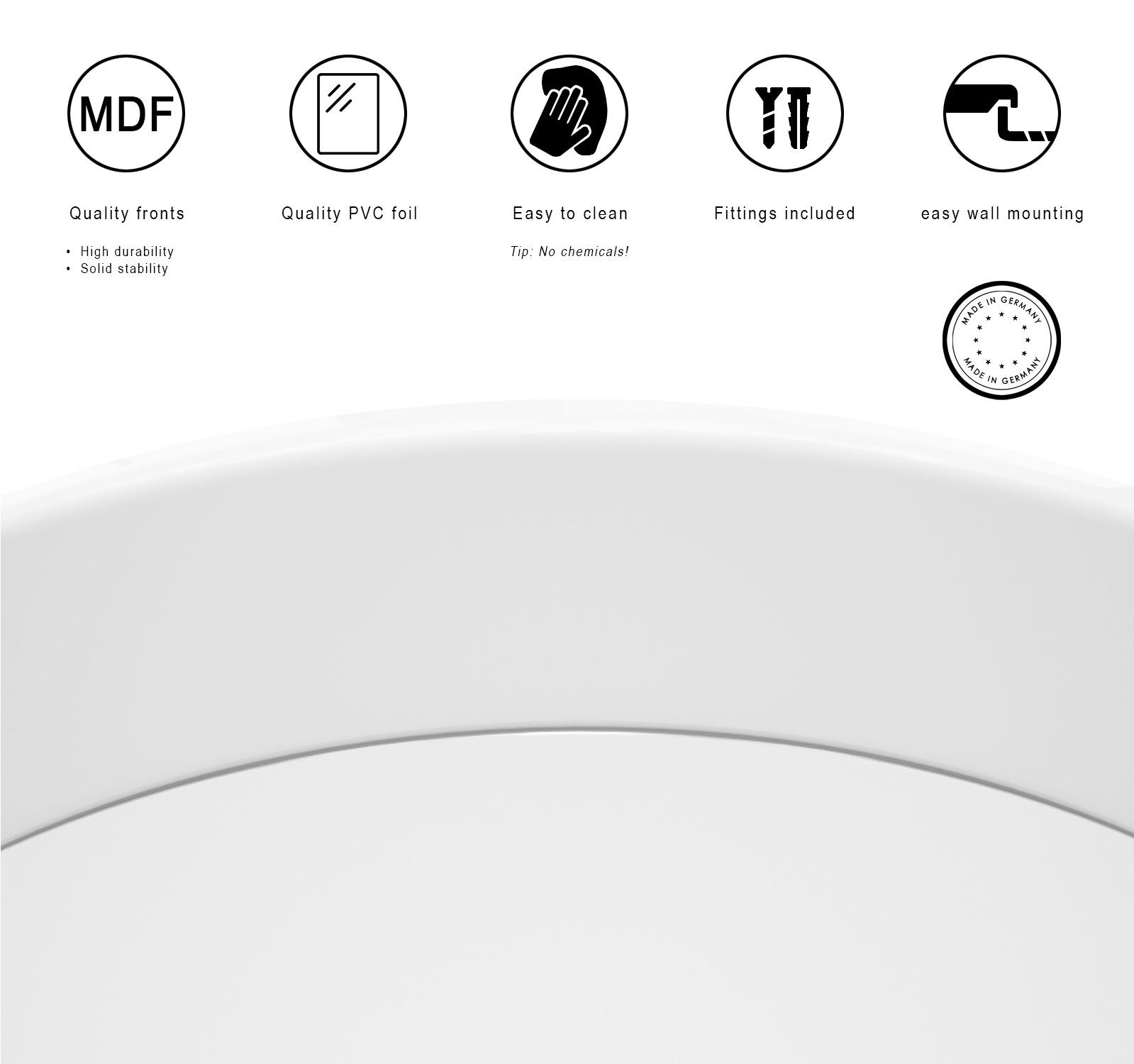 Vladon Wandspiegel Globe 80 (dekorativer runder Spiegel, für Flur und Wohnzimmer mit MDF-Rahmen), in Petrol Hochglanz (80 cm Durchmesser)
