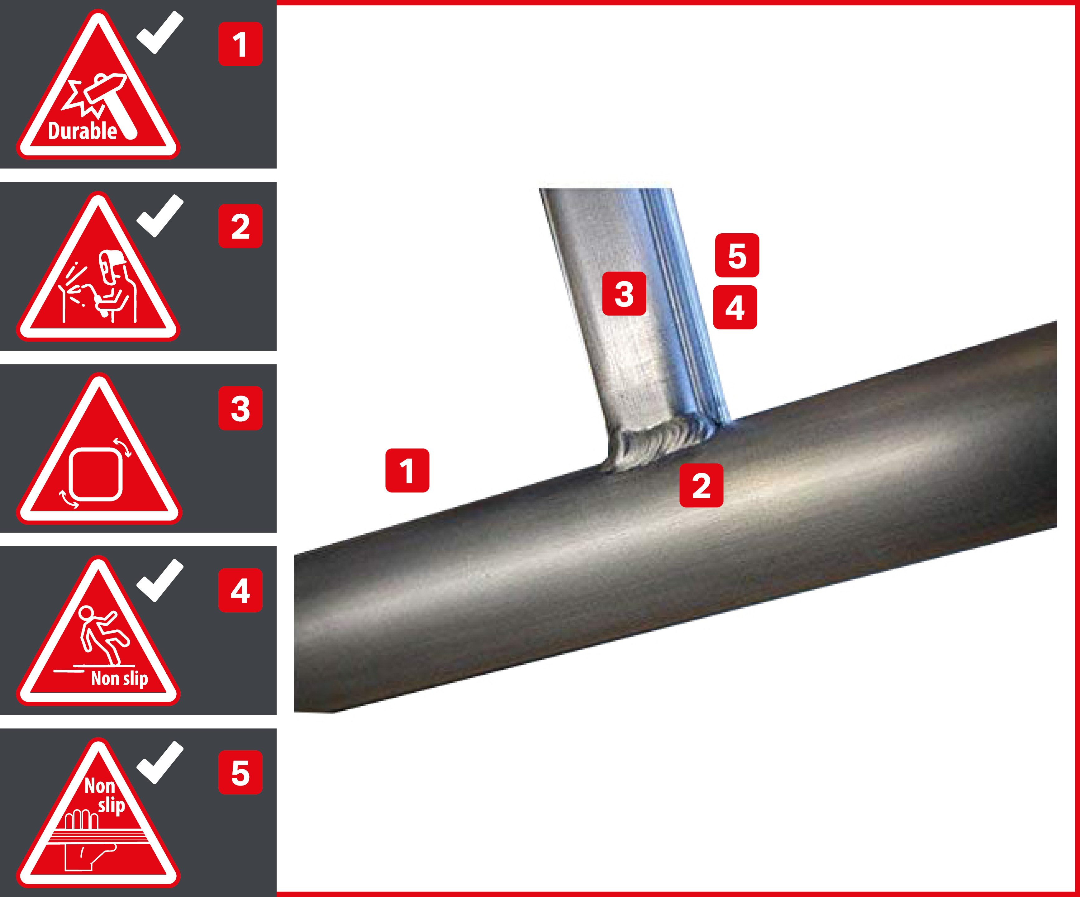ALTEC Aluminium Rollfix 2.0 700 mobile scaffold with Ø125mm wheels and wall anchors, Made in Germany, working height 7 meters