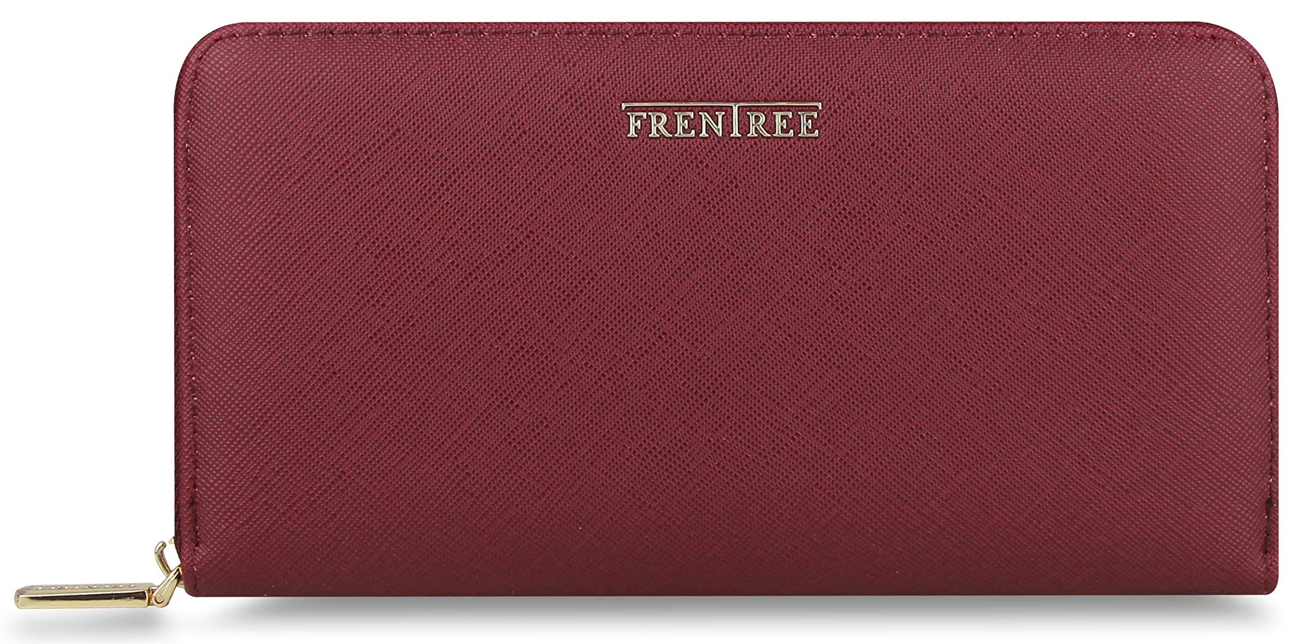 Frentree Geldbörse, Damen Portemonnaie mit RFID Schutz, Smartphonefach, inkl. Geschenkbox Rot