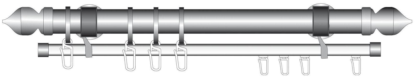 Liedeco U-Schiene U-STORELAU01GS, 1-läufig, Fixmaß, Metall günstig online kaufen
