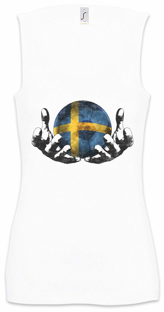 Urban Backwoods Tanktop Sweden Football Magic Ball Ärmelloses Damen T-Shirt Schweden Schwedische Swedish Fußball Fussball