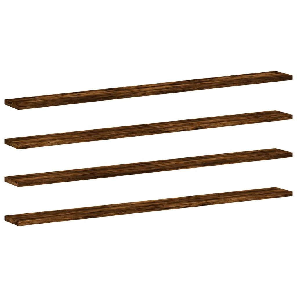 Wandregal Wandregale 4 Stk Räuchereiche 100x10x1,5 cm Spanplatte