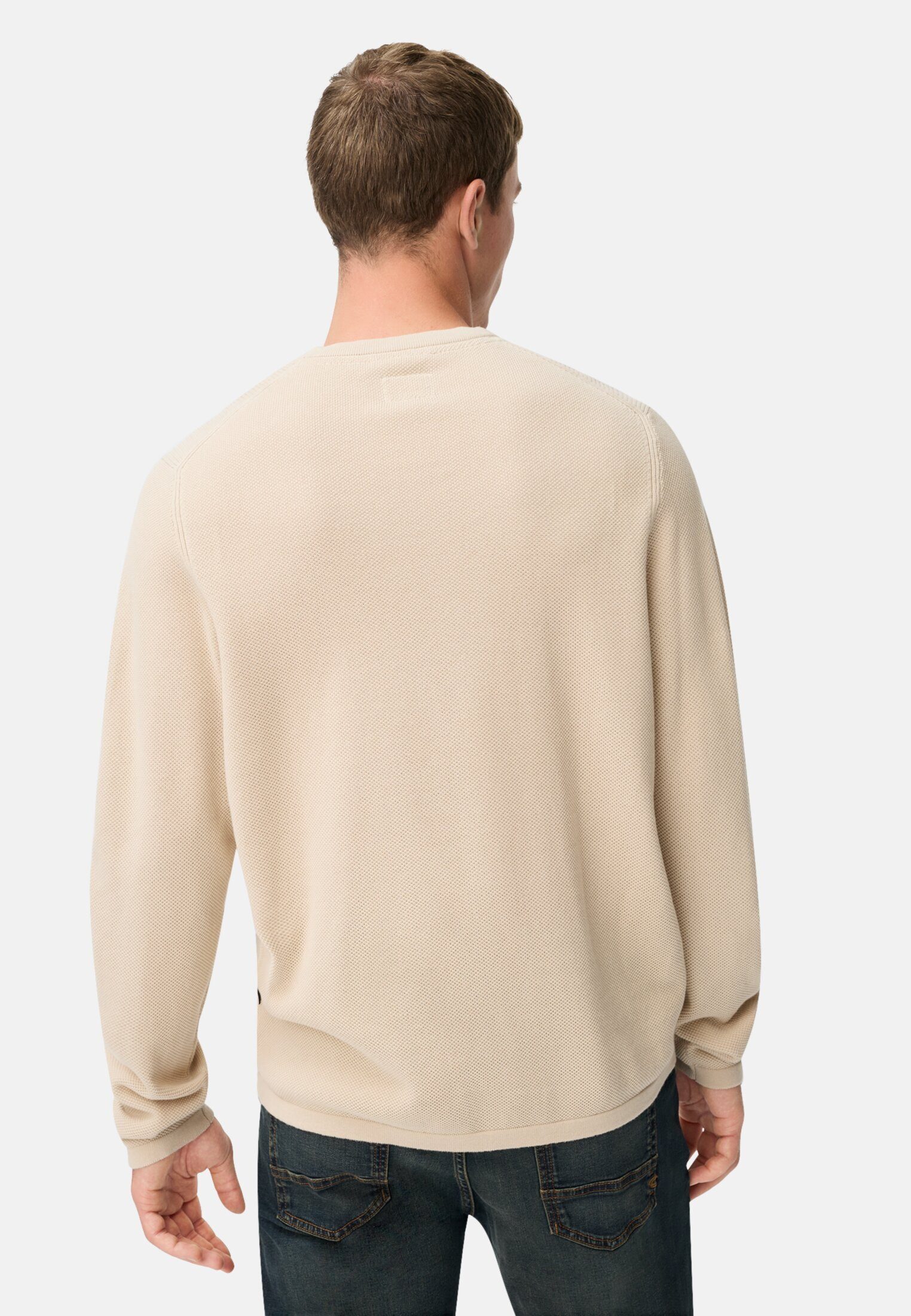 camel active Sweatshirt aus reiner Baumwolle Langarm Rundhals günstig online kaufen