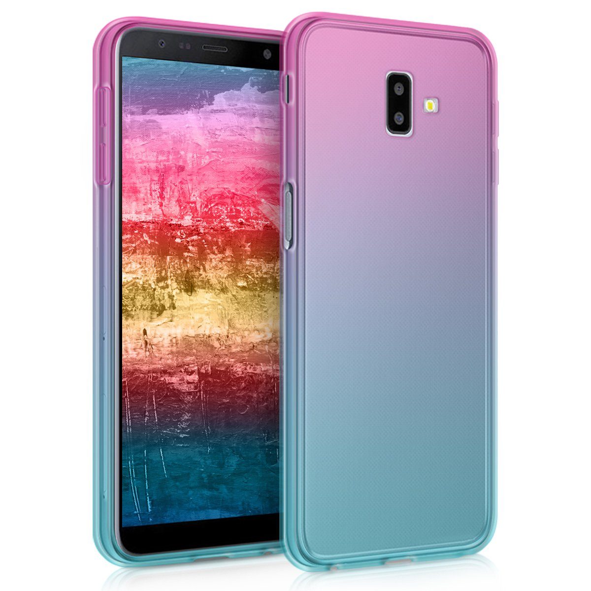 kwmobile Handyhülle Hülle für Samsung Galaxy J6+ / J6 Plus DUOS, TPU  Silikon Handy Schutzhülle Cover Case - Zwei Farben Design