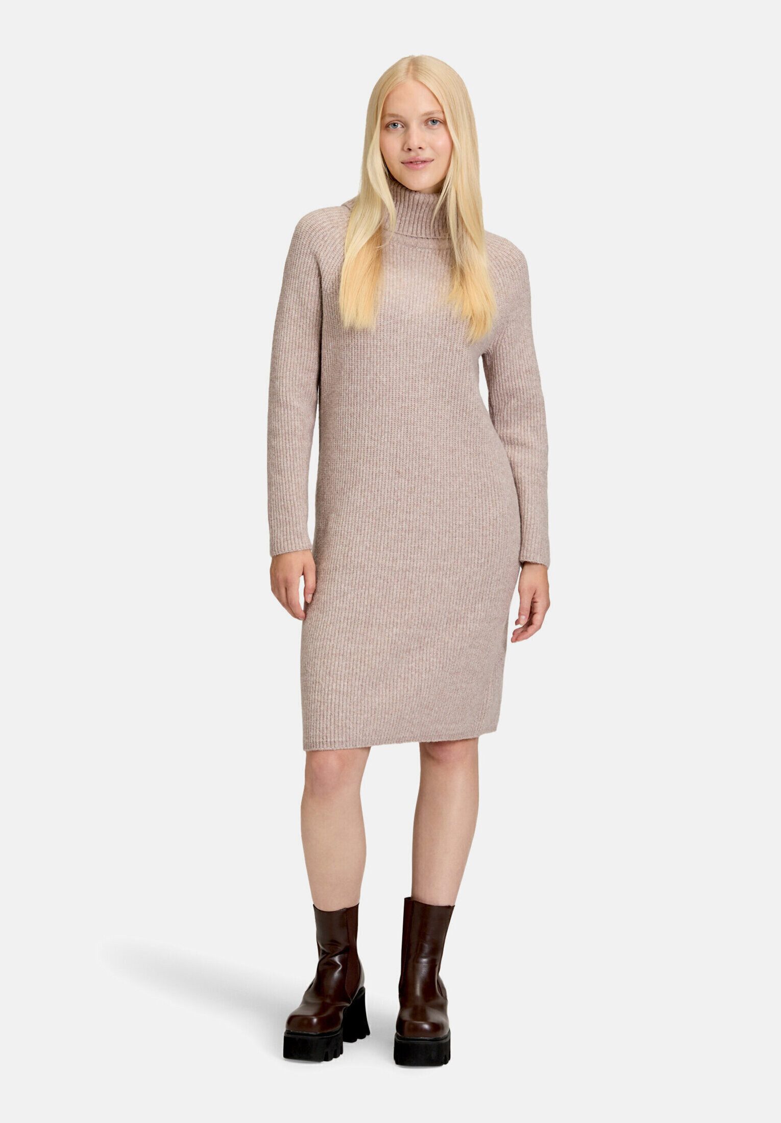 Cartoon Strickkleid Damen mit Turtle Neck