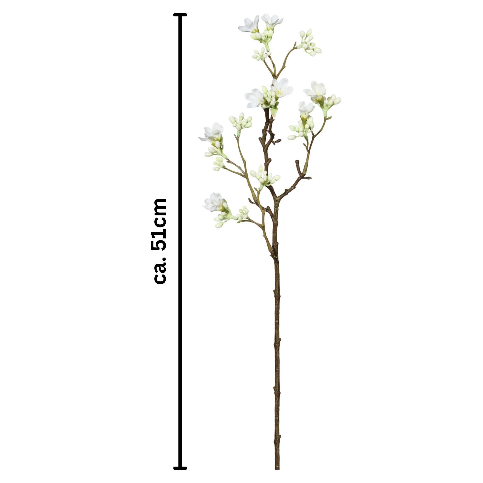 Kunstzweig Künstlicher Scheinquittenzweig, ca. 51cm. Kunstblume Quitte weiß günstig online kaufen