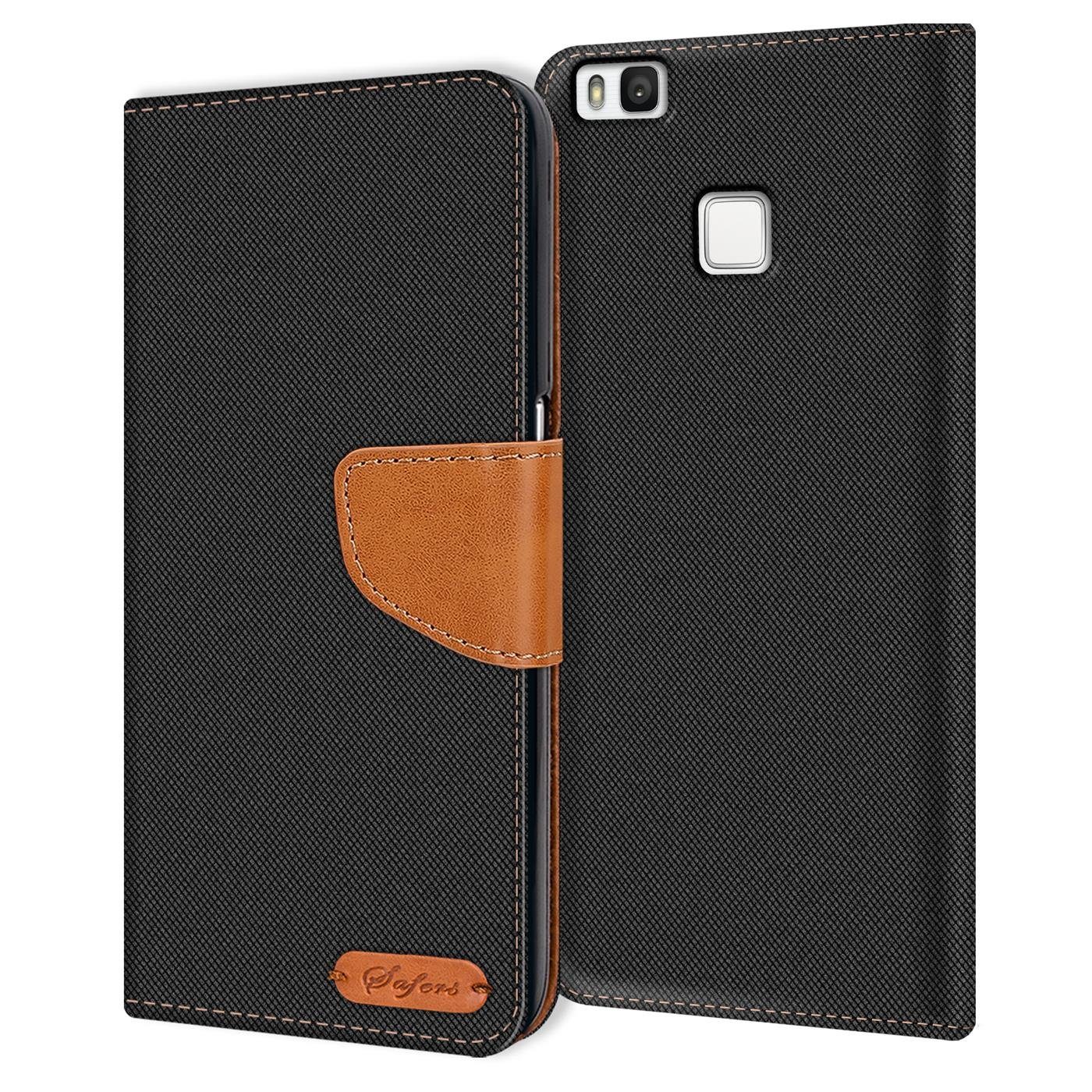 CoolGadget Handyhülle Denim Schutzhülle Flip Case für Huawei P9 Lite 5,2 Zoll, Book Cover Handy Tasche Hülle für P9 Lite Klapphülle