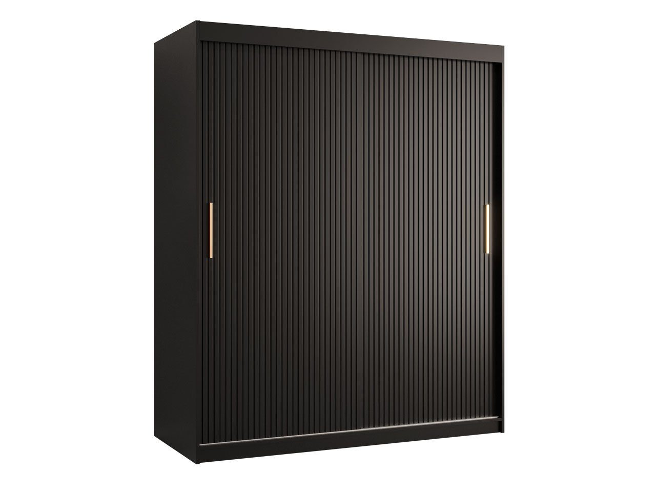 MIRJAN24 Kleiderschrank Riflo Slim 1 150 (mit Schiebetüren) 2-türig, zwei Kleiderstangen, Aluminium-Gleitschienen
