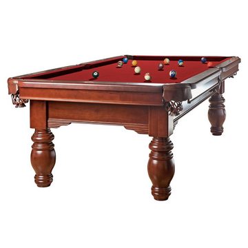 Billiard-Royal Billardtisch Magdalena 8 ft., (Hochwertige und massive Ausführung in beliebter Billiard-Royal® Qualität), 3-tig Naturschieferplatte, Echtleder Auffangtaschen, Bandengummi K55