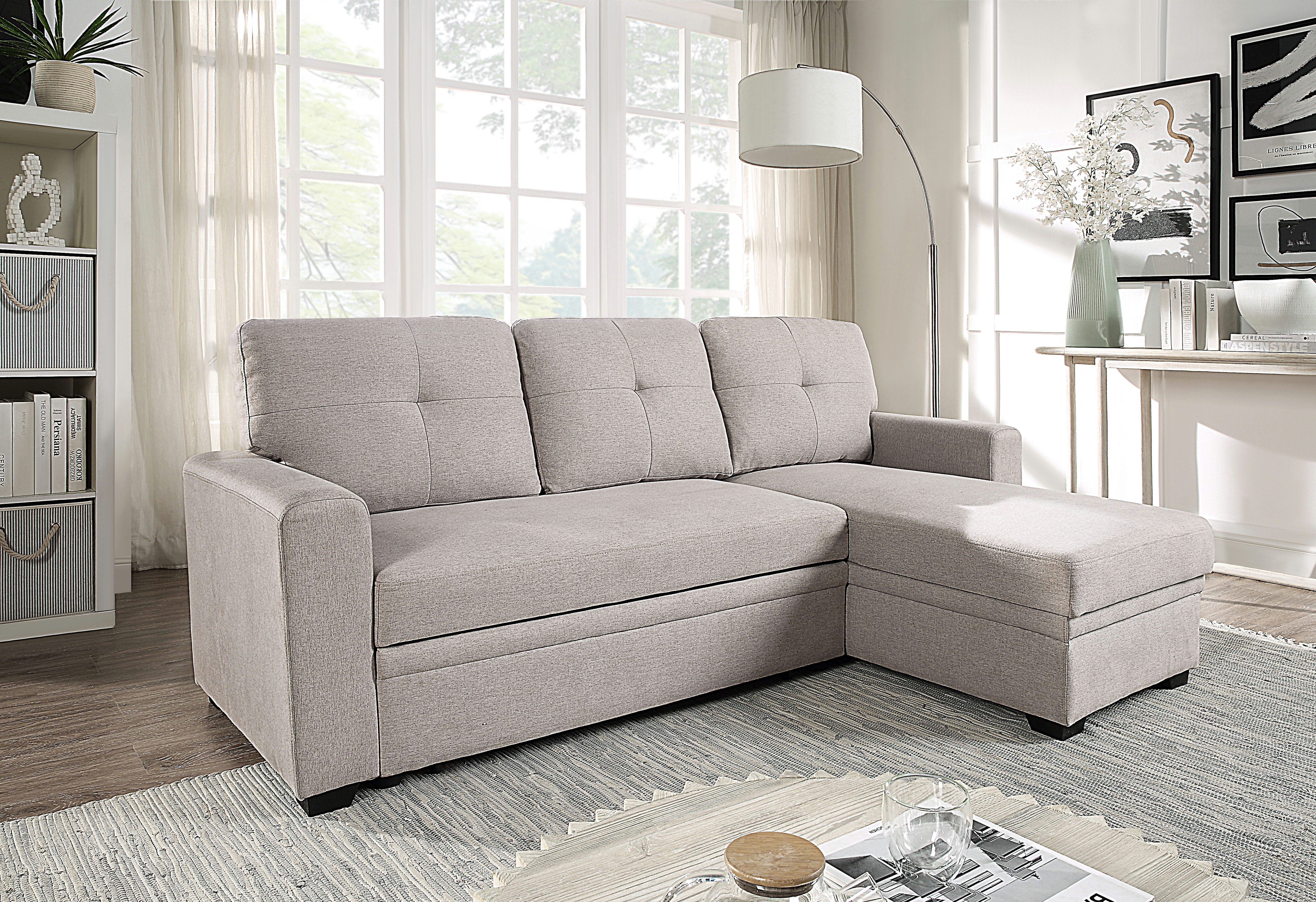 ATLANTIC home collection Ecksofa Gerrit L-Form, B: 216 cm, mit Bettfunktion & Bettkasten