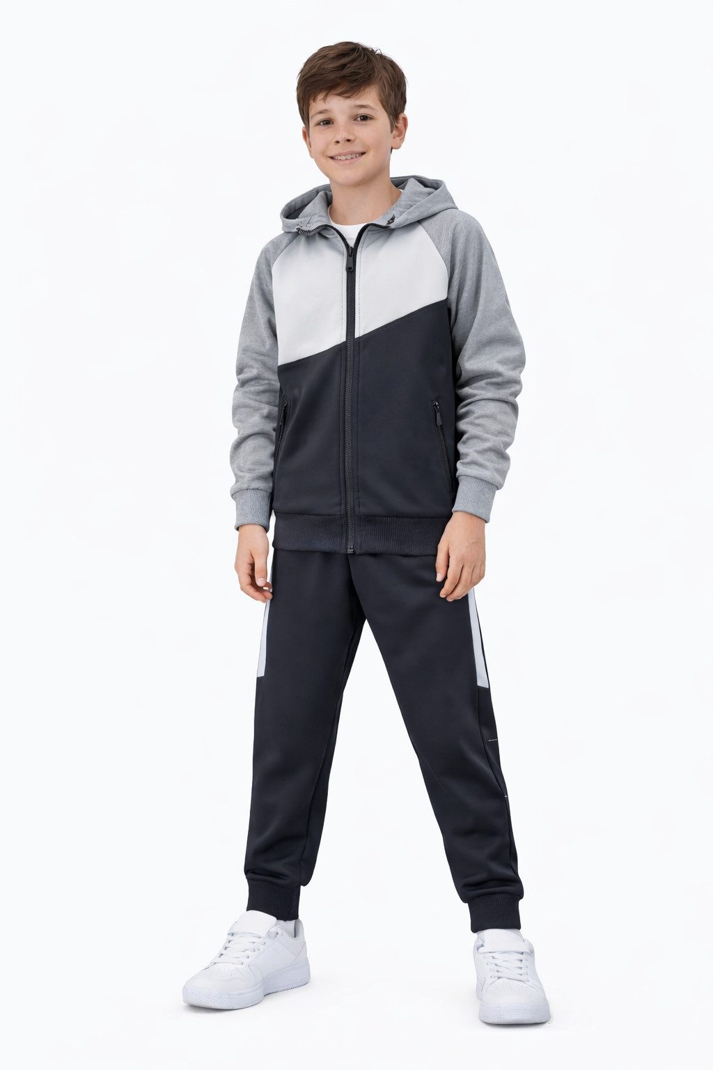 Hessis Trainingsanzug Jogginganzug Freizeitanzug für Jungen und Mädchen JF12 (Set, 2-tlg., Jacke mit Jogginghose)