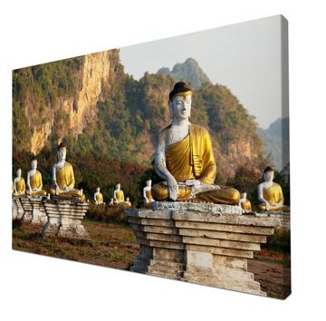 wandmotiv24 Leinwandbild Buddhas Statuen, Wellness (1 St), Wandbild, Wanddeko, Leinwandbilder in versch. Größen