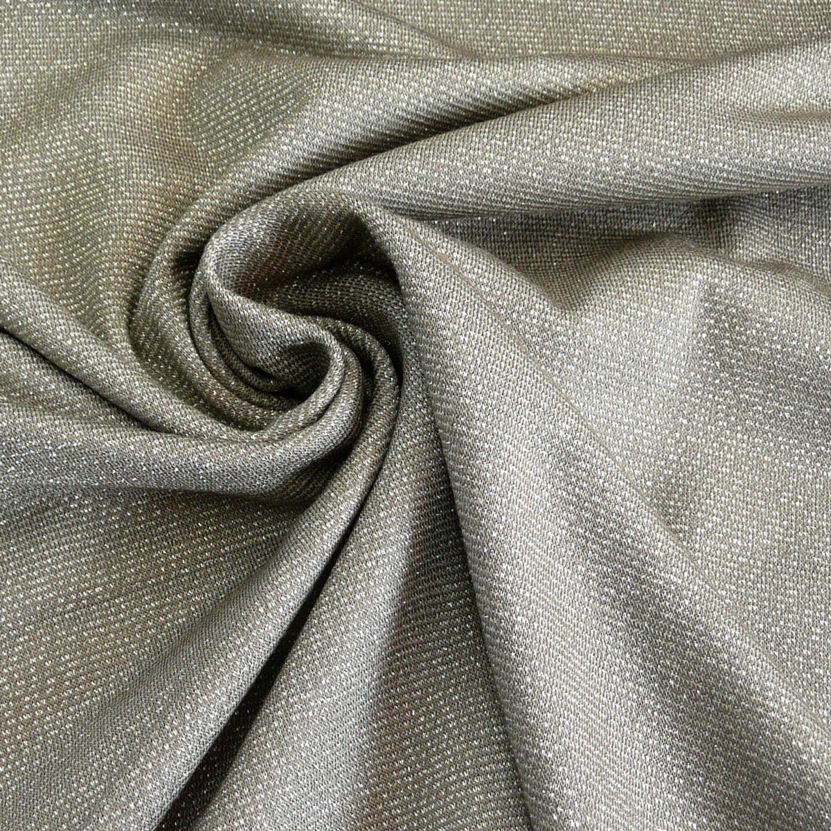 Stoff Viskose Stoff Lurex Jersey Taupe Glitzer 1,60m Breite