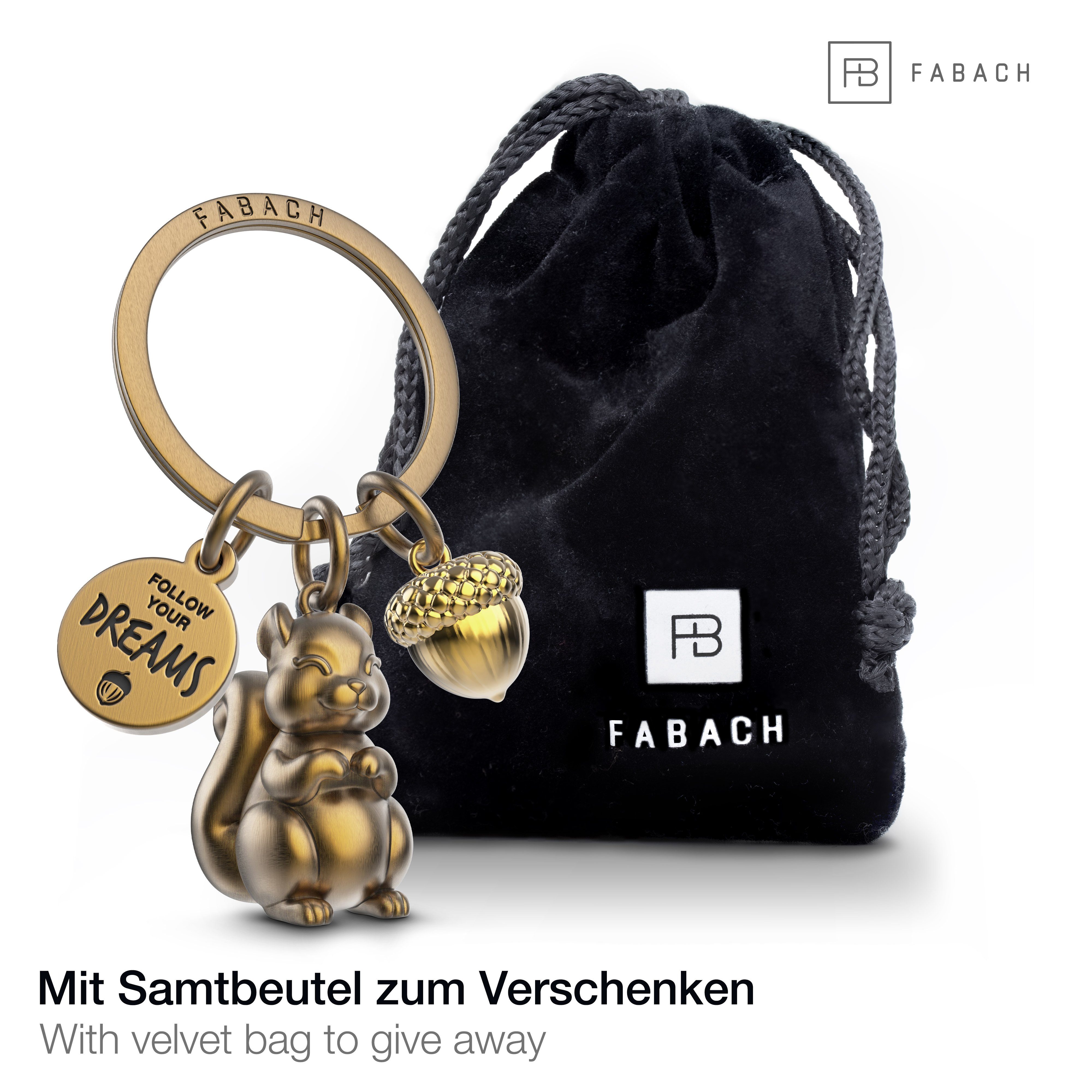 FABACH Schlüsselanhänger Eichhörnchen Skippy - Follow Your Dreams - Glücksbringer Mutmacher