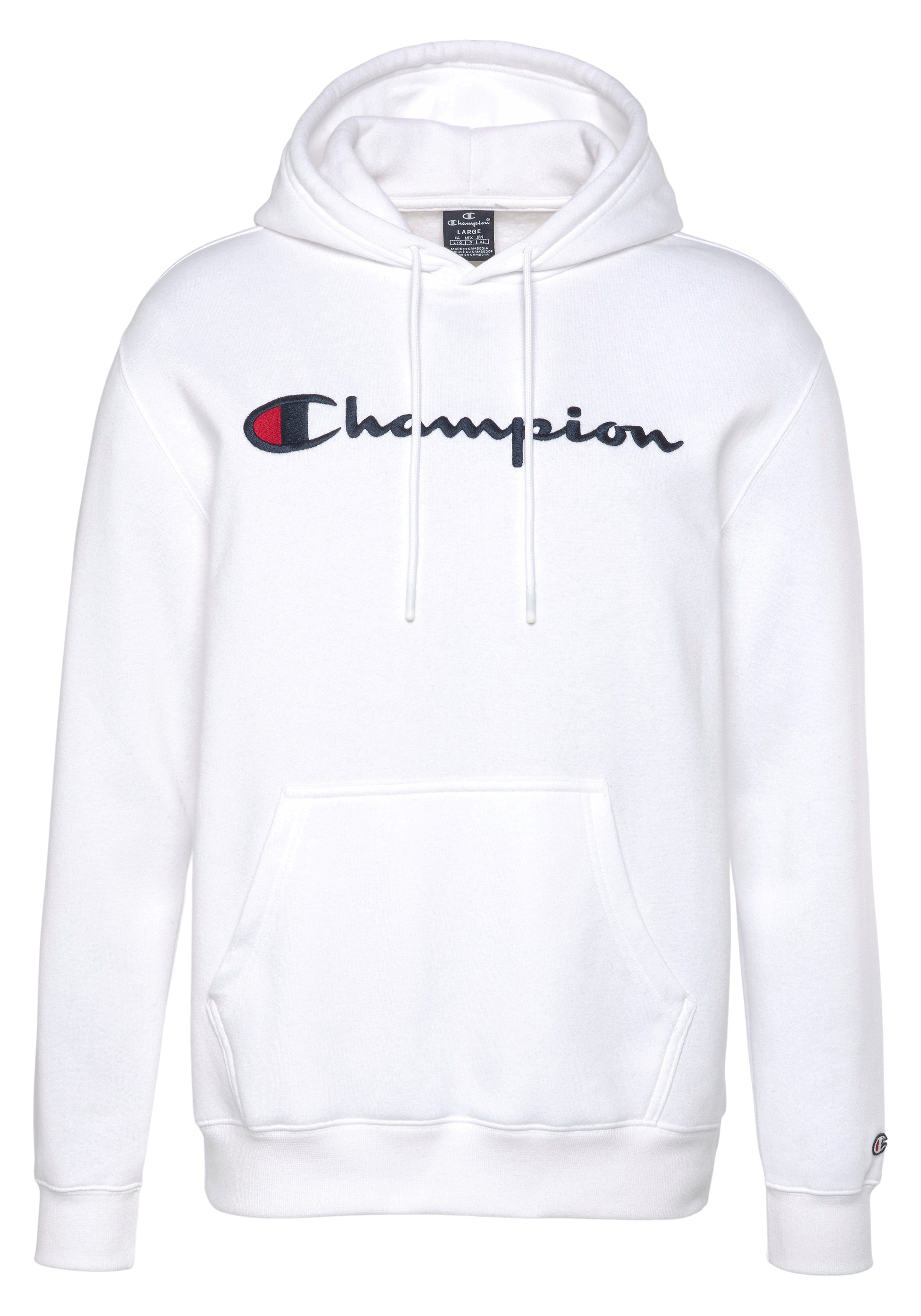 großer Verkauf Champion Sweatshirt Classic Hooded Sweatshirt weiß Log large