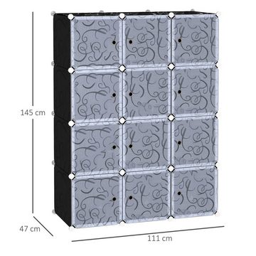 HOMCOM Kommode (Set, 1 St., Garderobenschrank), DIY Kleiderschrank Steckregal Regalsystem 8 Fächer