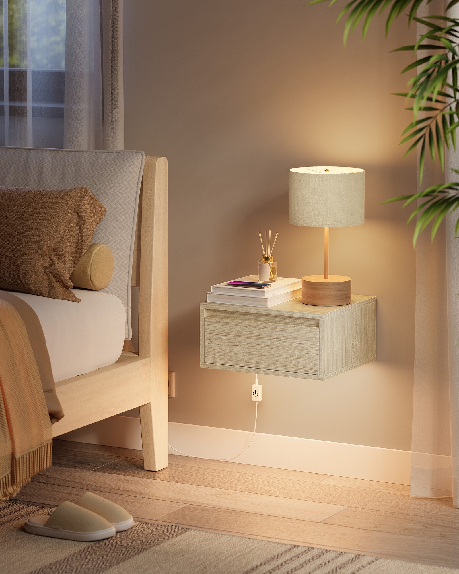 VASAGLE Nachttisch (2-St., 2er Set), hängend, Leuchte mit 3 Farben, schwebe günstig online kaufen