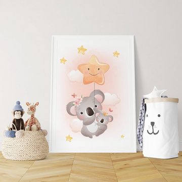 Tigerlino Poster Koala 3er Set Kinderzimmer Bilder Mädchen Babyzimmer Kinderposter