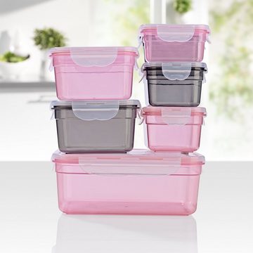 GOURMETmaxx Frischhaltedose Lunchbox Kunststoff Vorratsdosen tropfsicher, (7er Set, 14-tlg), einfrieren, aufbewahren, transportieren