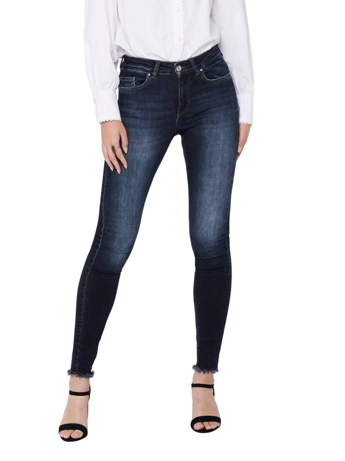 ONLY Skinny-fit-Jeans ONLBLUSH LIFE MID Stretch SK mit REA837 RW ANK