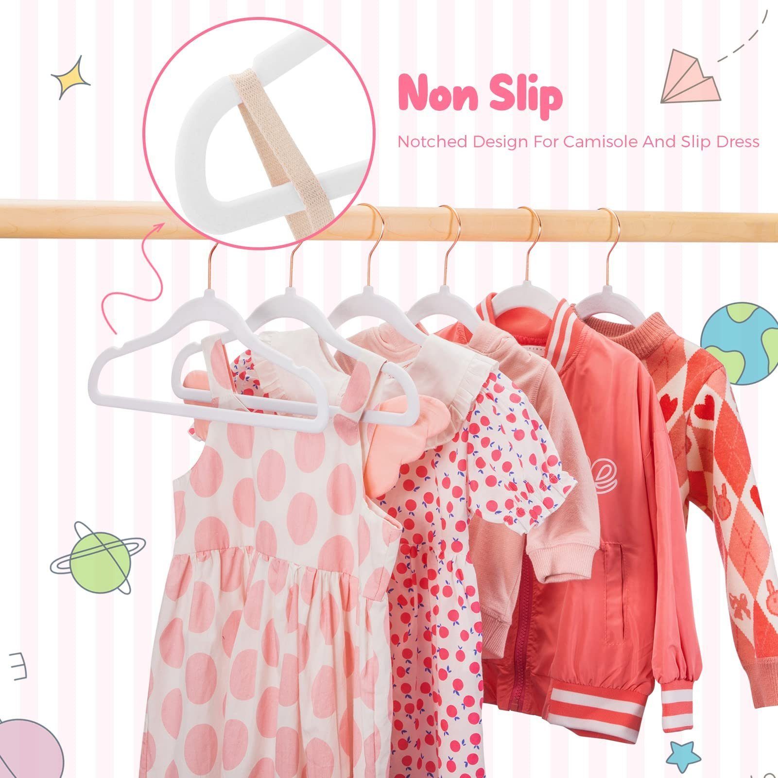 House Day Kleiderbügel Kinder Kleiderbügel Samt, mit drehbarer Haken für 3- günstig online kaufen