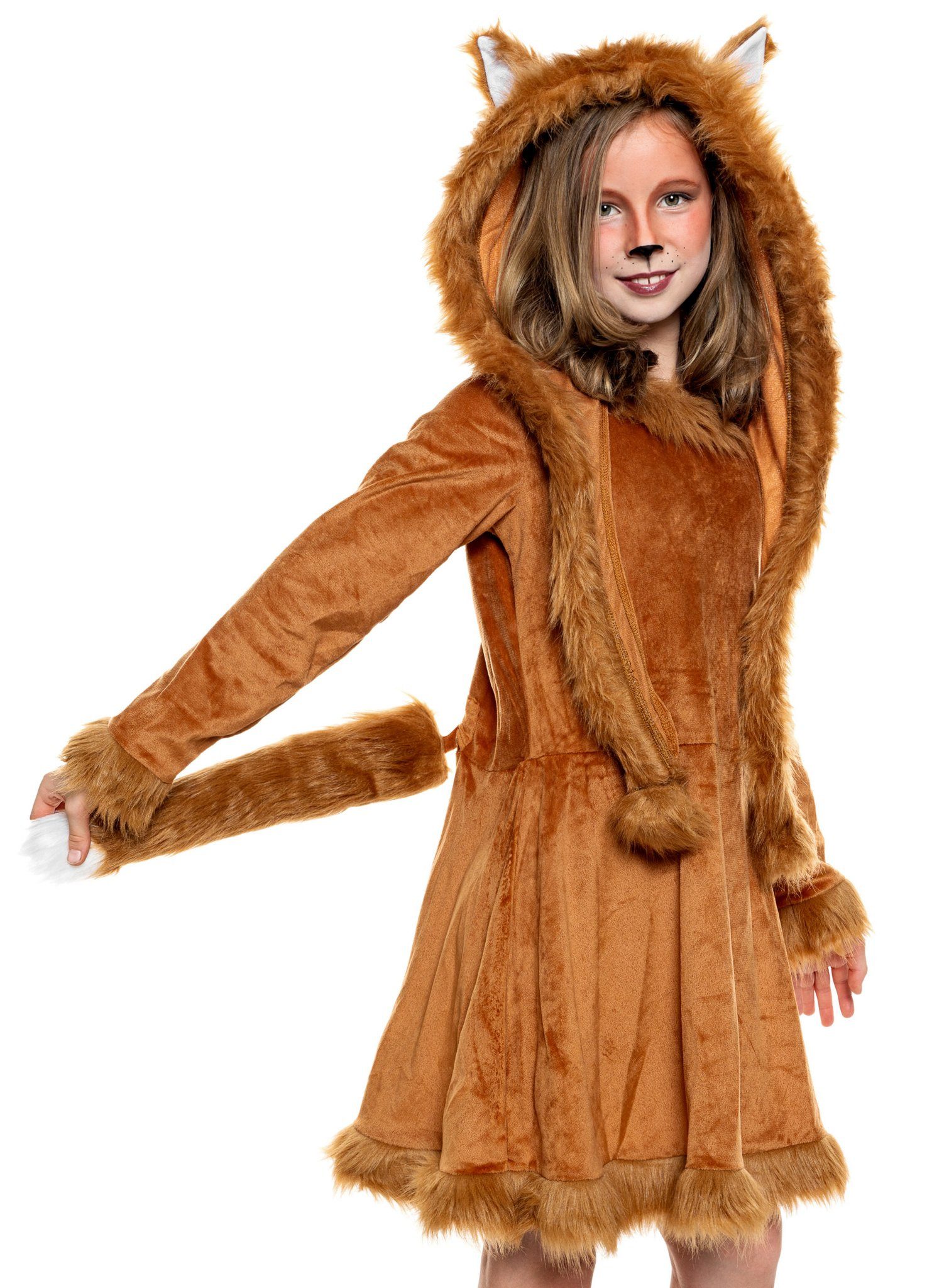 Maskworld Kostüm Fuchs Kinderkostüm - Waldtier Karneval Halloween