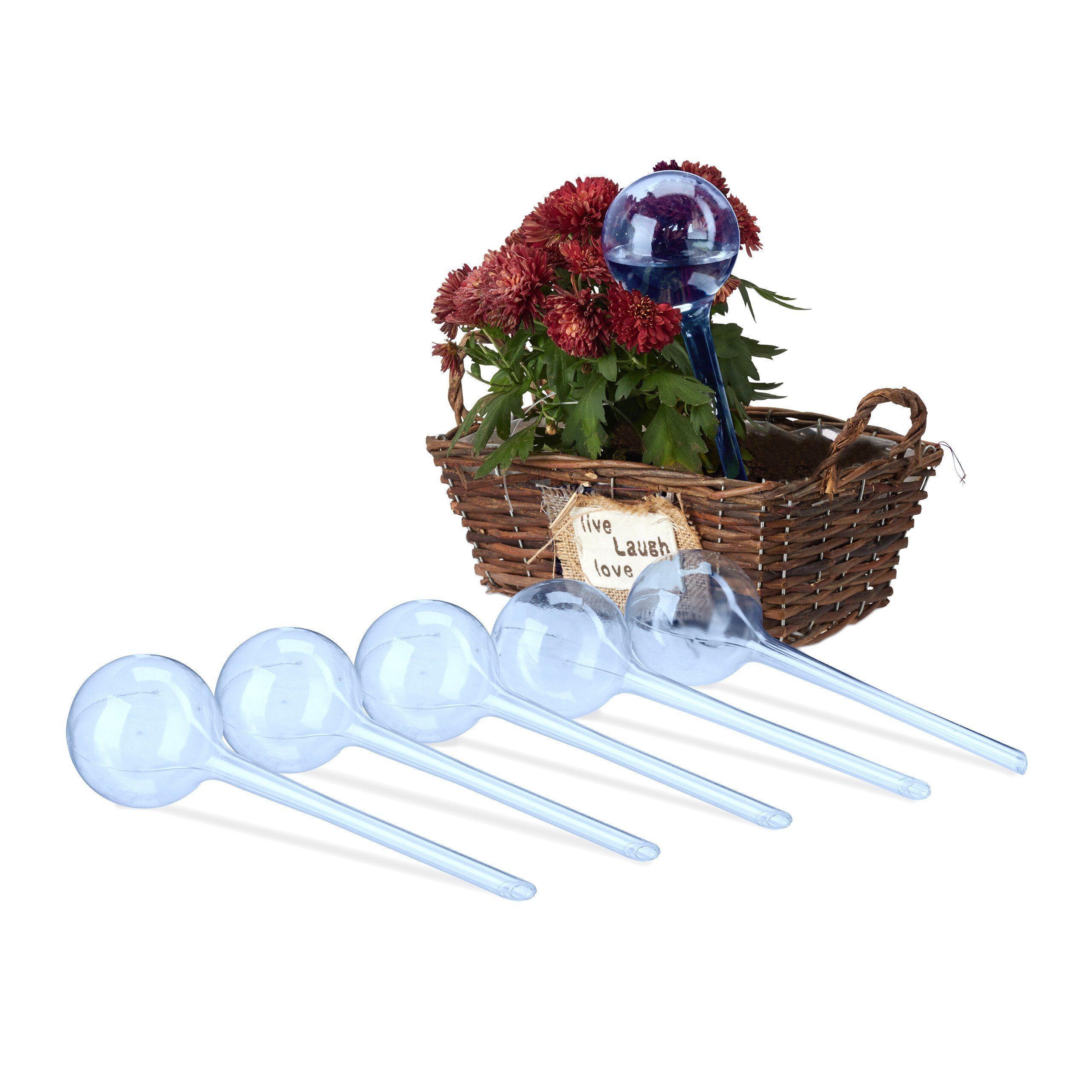 relaxdays Tropfer Bewässerungskugeln 6er Set, blau. Reduzierter Preis € 9,99. Unverbindliche Preisempfehlung € 29,99