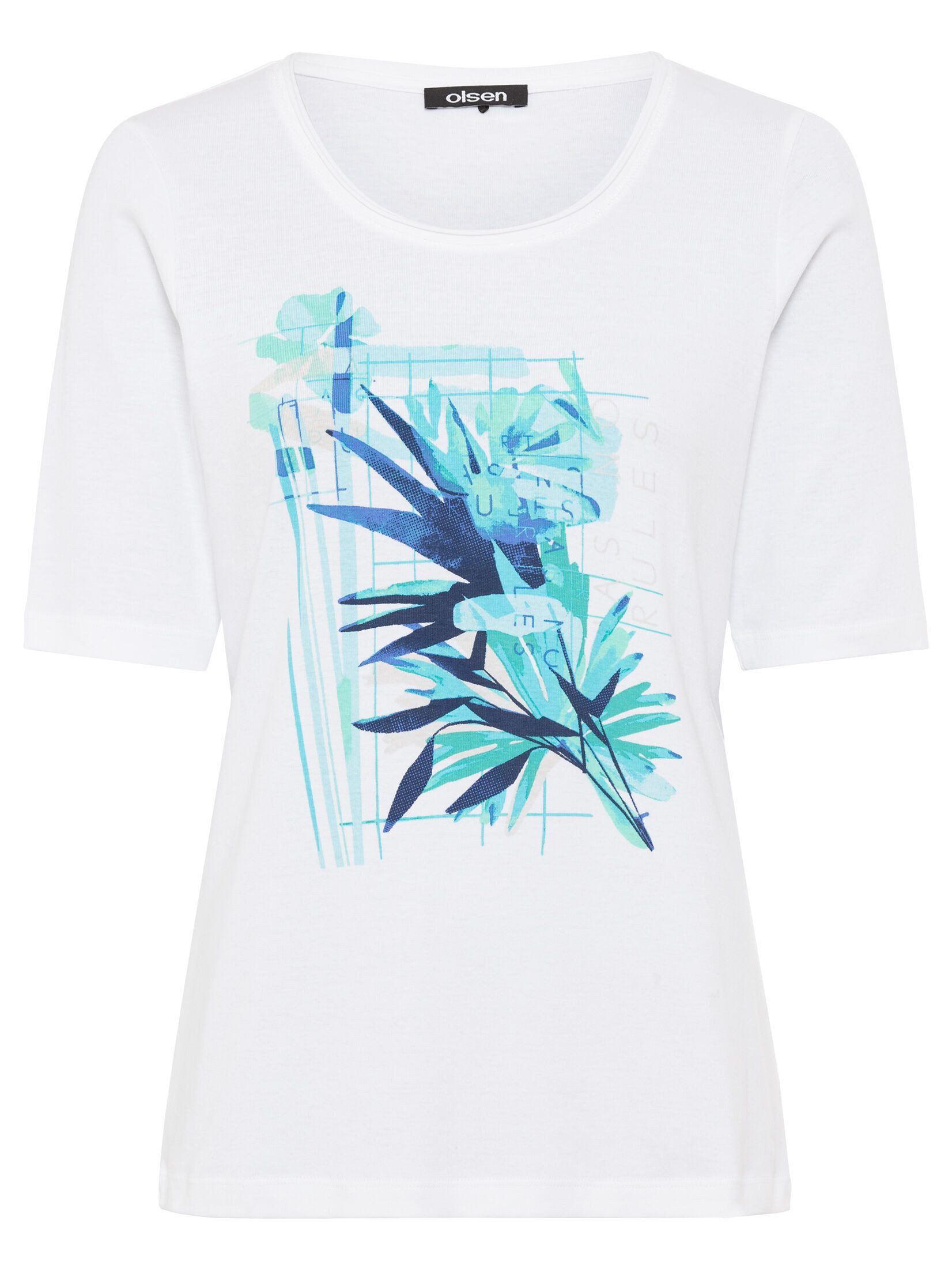 Olsen Print-Shirt (1-tlg) mit glitzernder Ziernaht günstig online kaufen