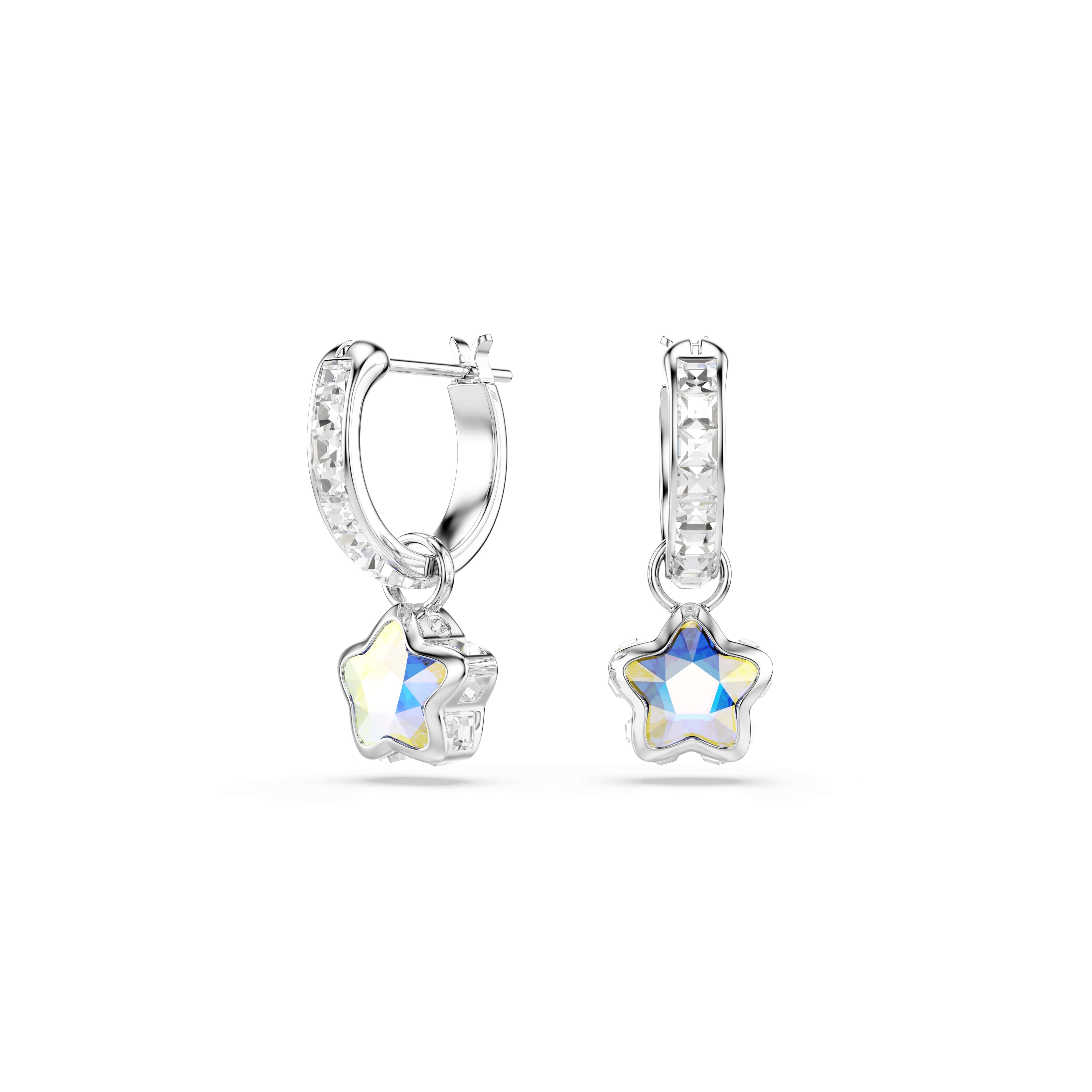 Swarovski Paar Creolen Schmuck Geschenk CHROMA Ohrringe, mit Swarovski® Kristall - Einhänger abnehmbar – Bild 3 von 5