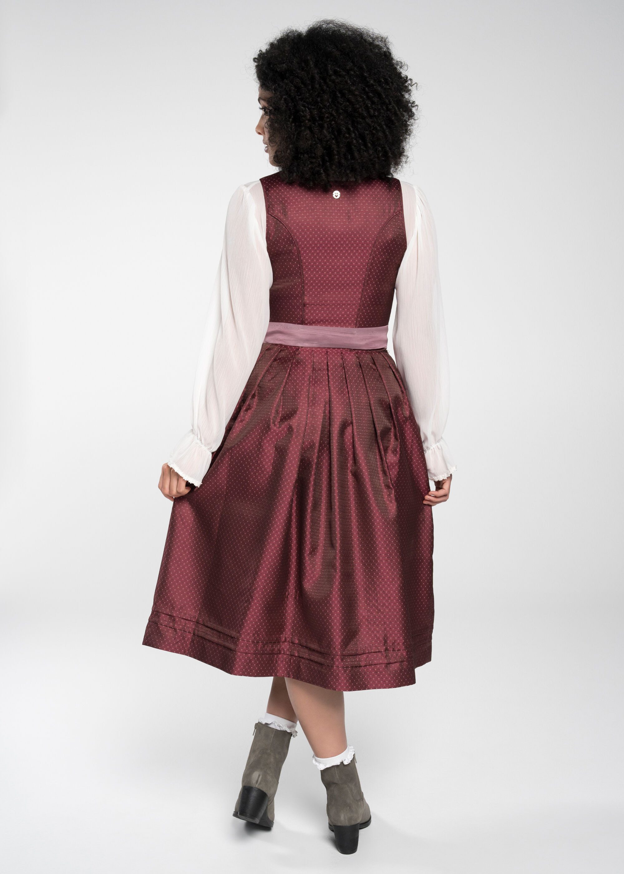 Spieth & Wensky Dirndl Flamingo (1-tlg) Schimmernde Knöpfe