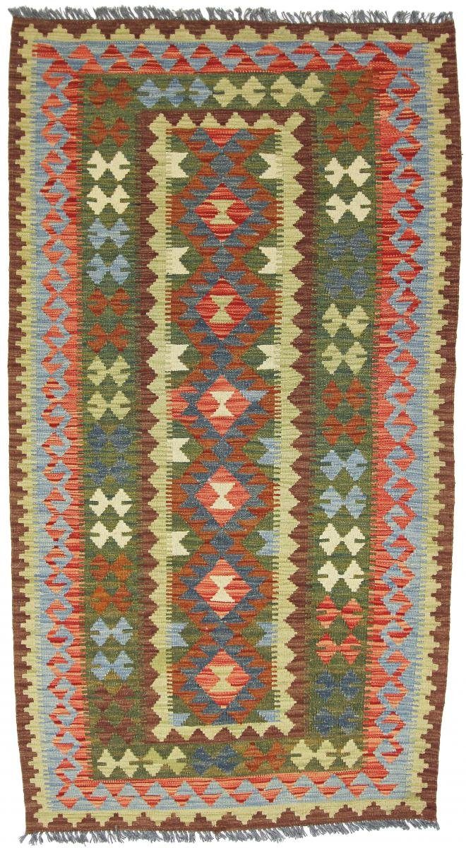 Orientteppich Kelim Afghan 111x204 Handgewebter Orientteppich Läufer, Nain Trading, rechteckig, Höhe: 3 mm