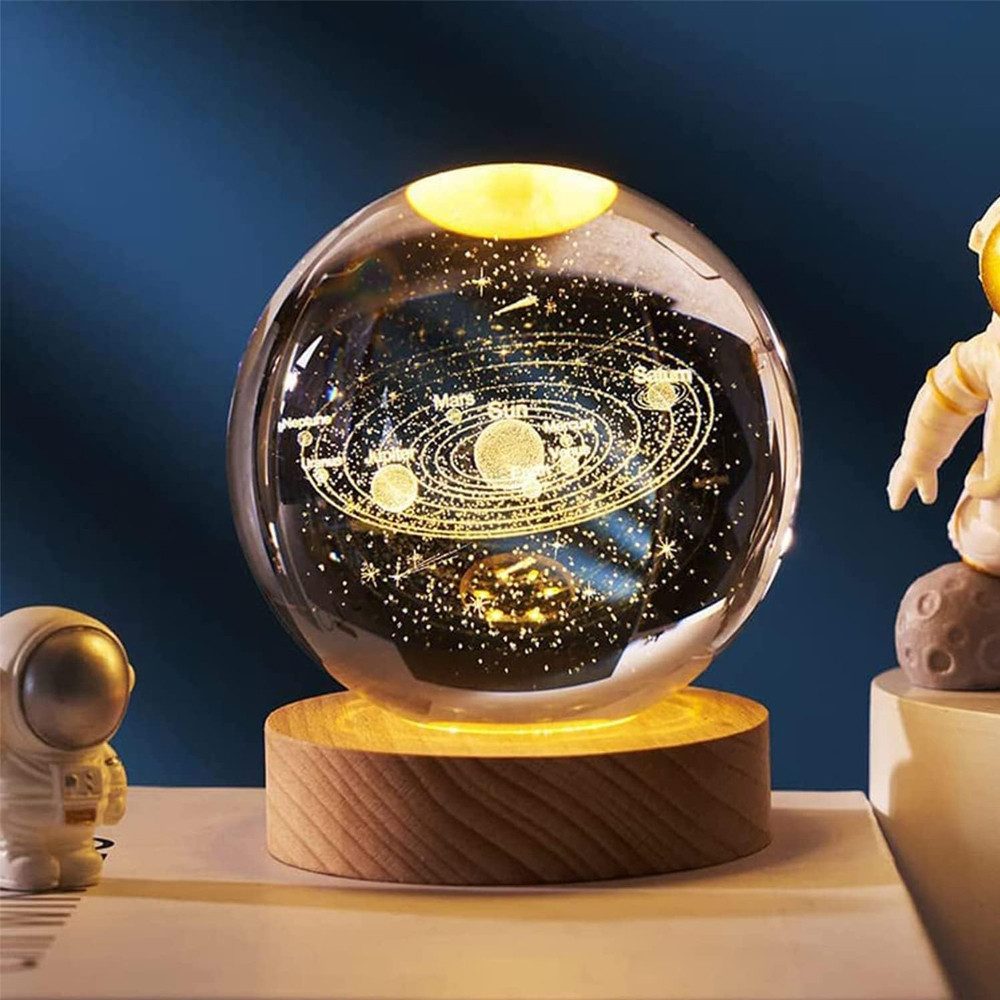 TUWENA LED Nachtlicht 3D Kristall Kugel Nachtlicht, 8cm Glaskugel-Nachtlamp günstig online kaufen