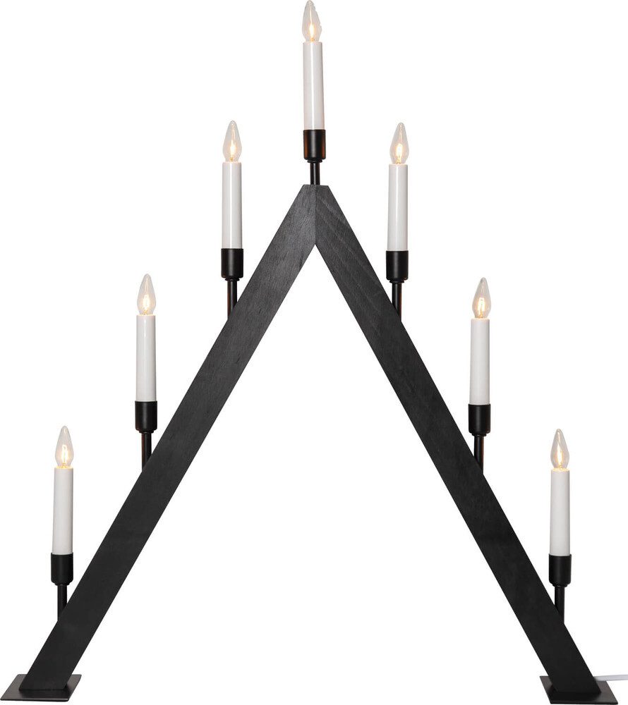 STAR TRADING LED Schwibbogen "Vind" 7-flammig, Kunststoff, schwarz, E10, warmweiß, L555mm