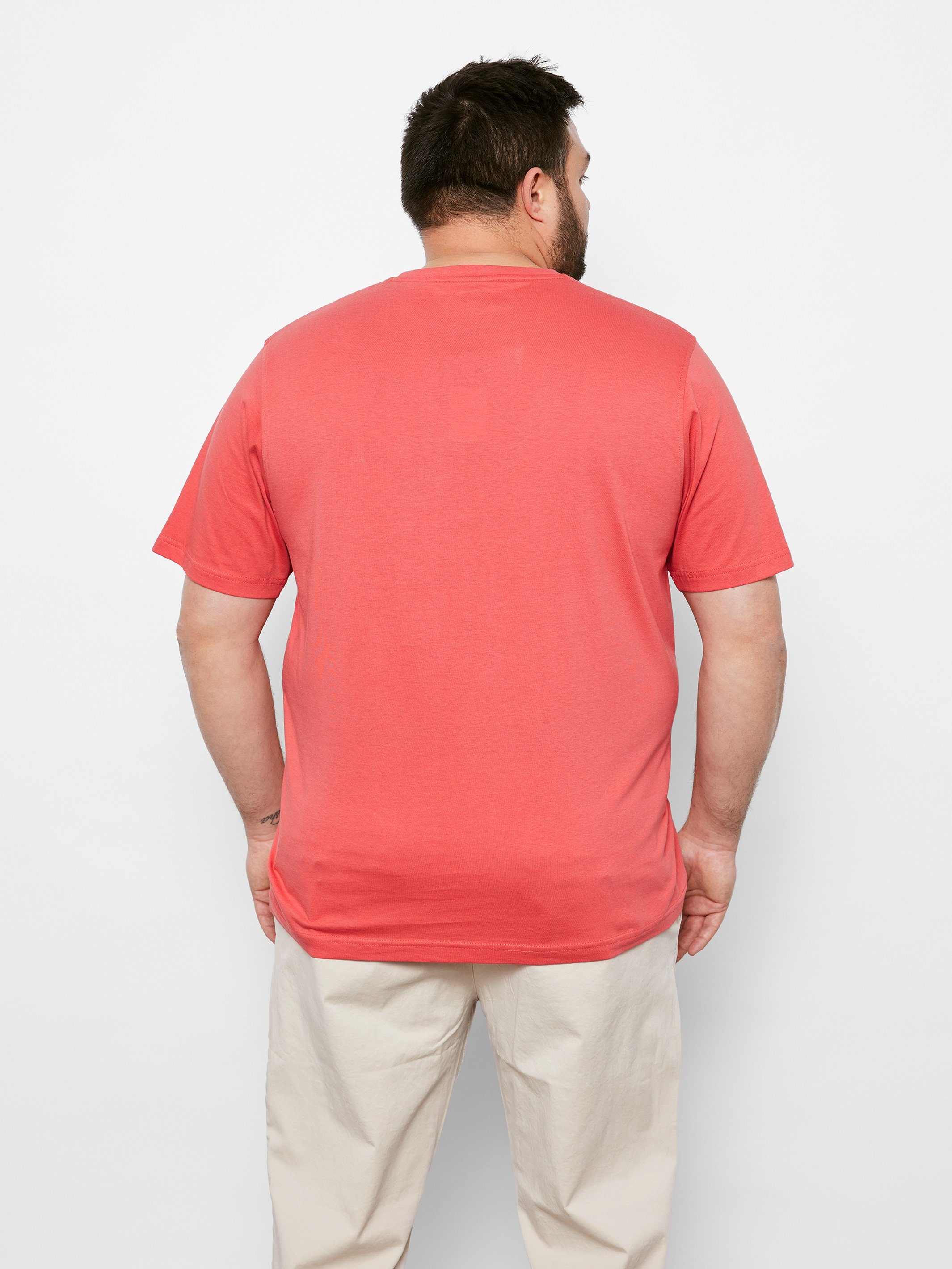 LERROS T-Shirt LERROS Basic unifarben HIBISCUS RED T-Shirt